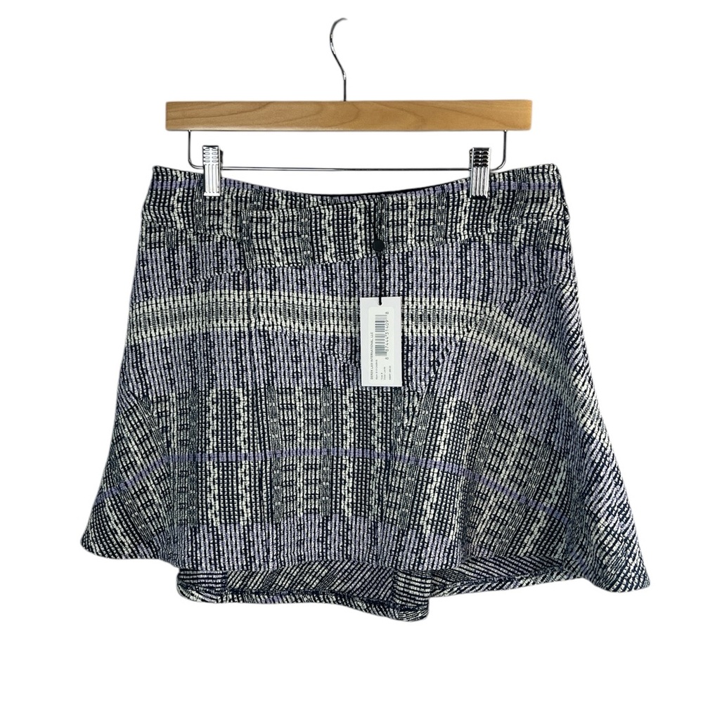 $365 Derek Lam 10 Crosby Skirt purple blue tweed mini size 8 preppy classic